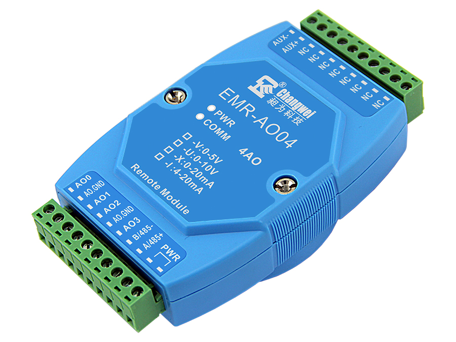 EMR-AO04系列智能4路模擬量輸出模塊 485轉(zhuǎn)模擬量 4-20mA 0-5V 0-10V 0-20mA 模擬量信號(hào)控制模塊
