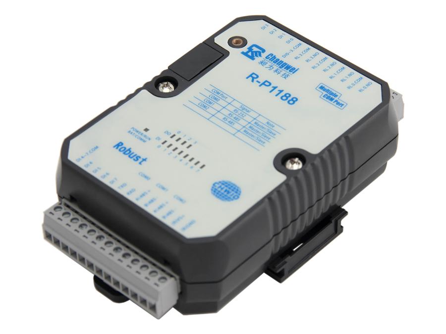 R-P1188開關量八入四出智能IO控制器（PLC）2路RS485和1路RS232口,標準Modbus RTU和Modbus ASCII